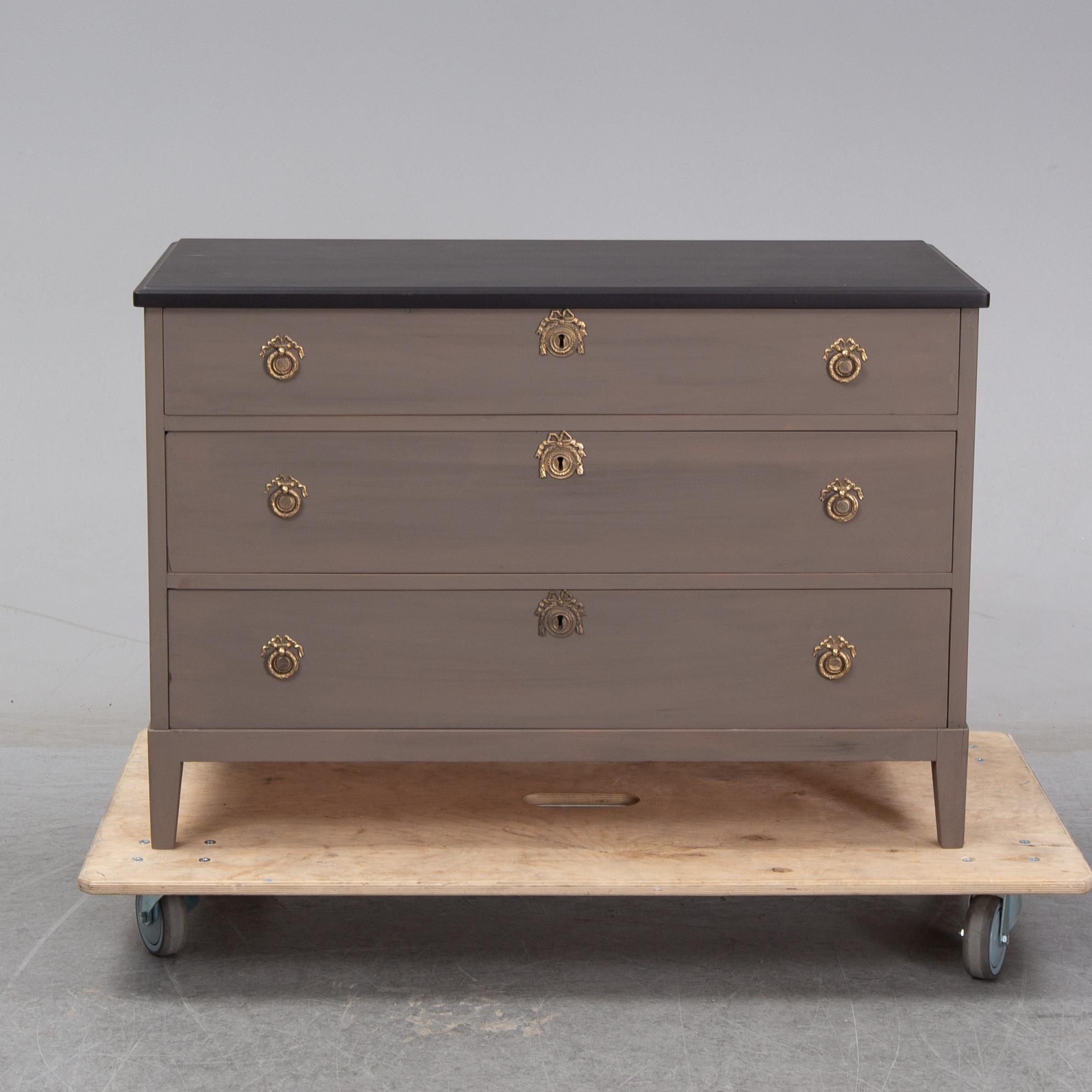 A painted chest of drawers, second half of the 20th Century.