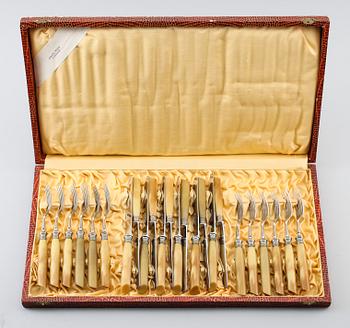 BESTICK, 24 delar, nysilver, Ernst Fluck, Tyskland, 1900-talets mitt.