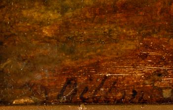 OKÄND KONSTNÄR, olja på pannå, signerad Bilton, England, 1800-tal.