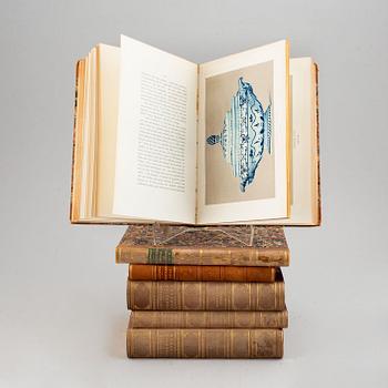 Books, six volumes, Swedish text, on Swedish and international ceramics, 1800/1900.