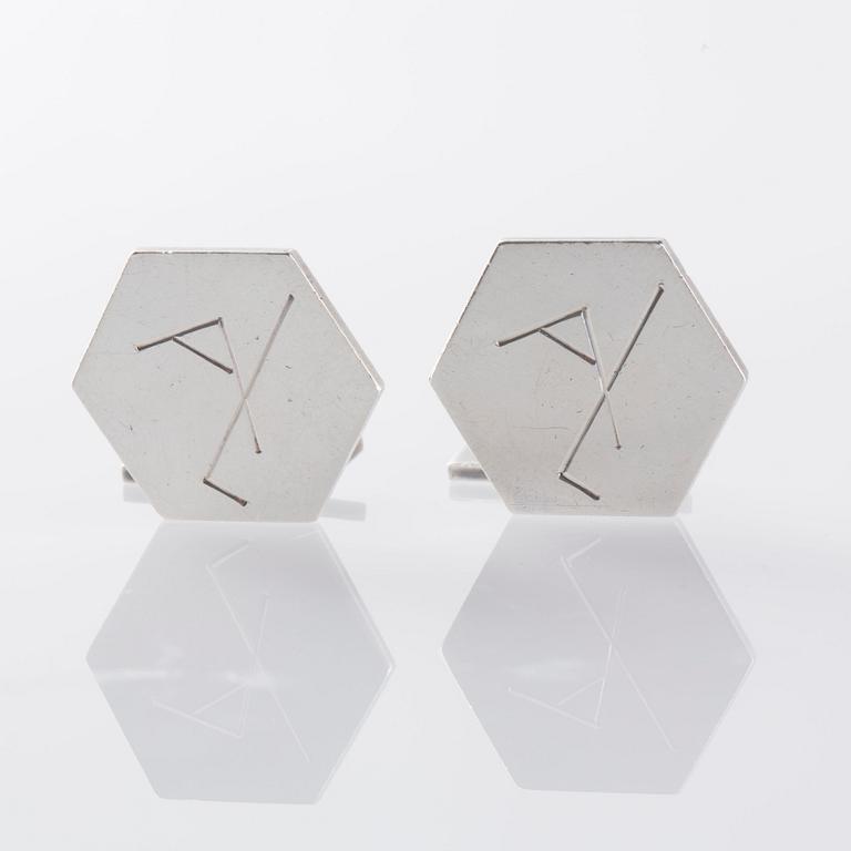 MANSCHETTKNAPPAR, ett par, sterlingsilver, Wiwen Nilsson, Lund, 1965.