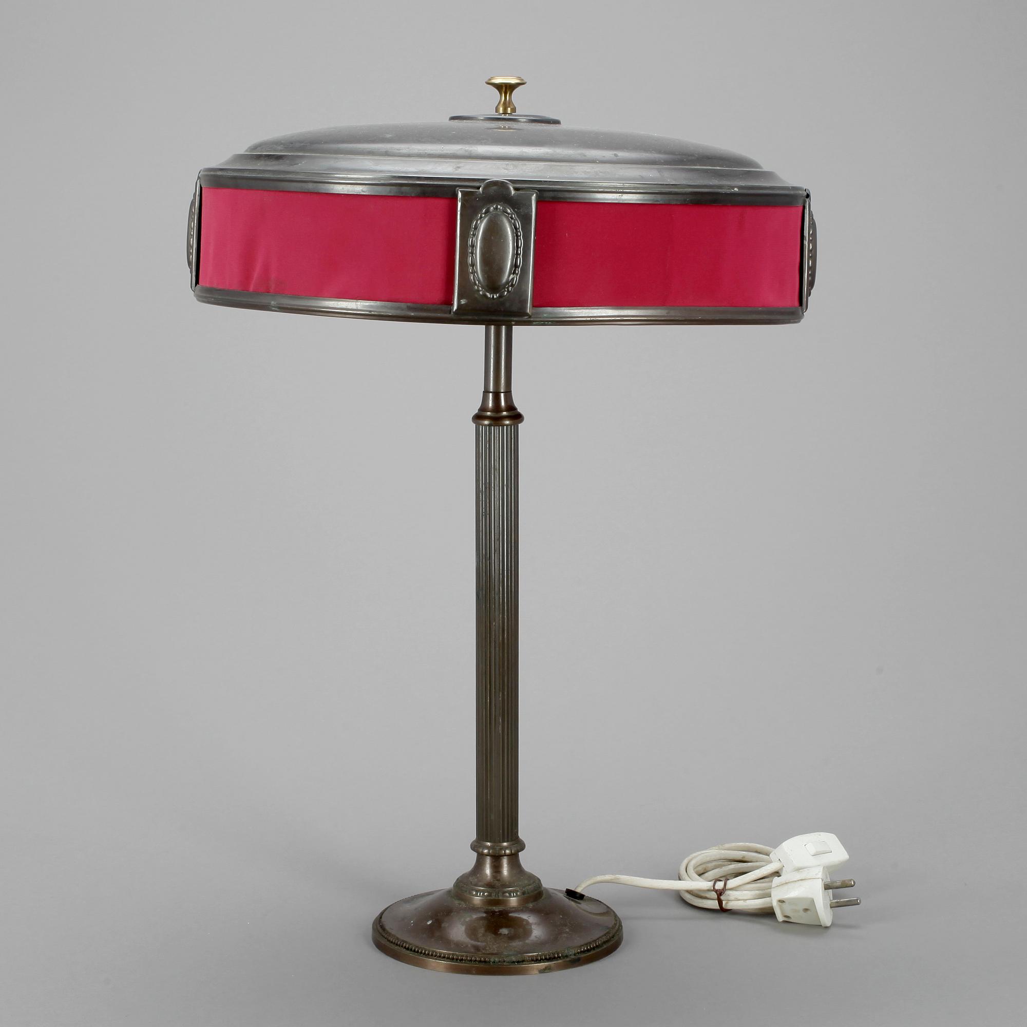 BORDSLAMPA, gulmetall, 1920/30-tal.