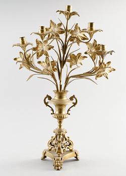 KANDELABER, mässing, Louis XIV-stil, 1800-talets andra hälft.