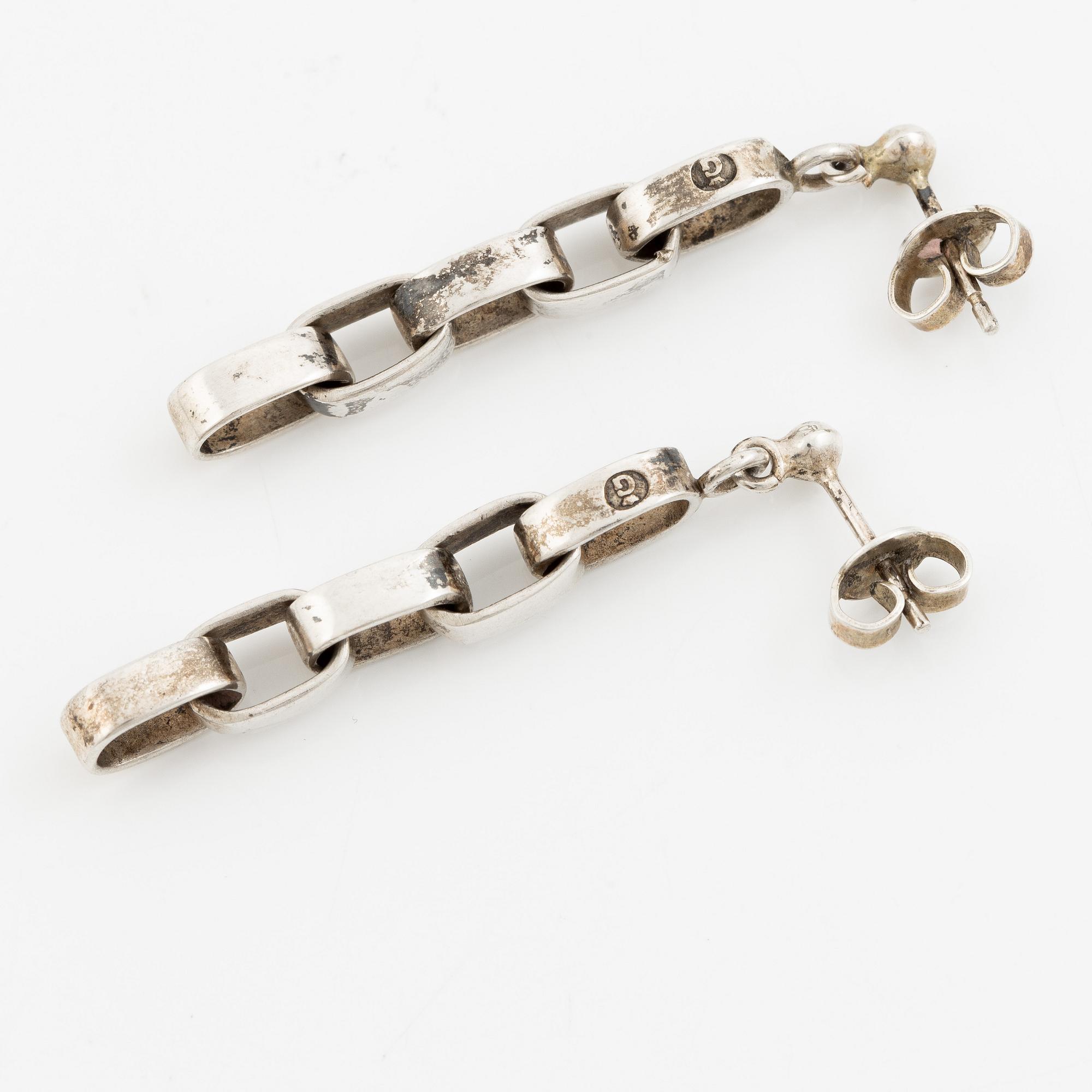 Sven-Erik Högberg, a pair of earrings, silver, Gothenburg.