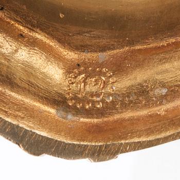 LJUSSTAKAR, ett par, förgylld brons, nyrokoko kring 1860-70-tal.