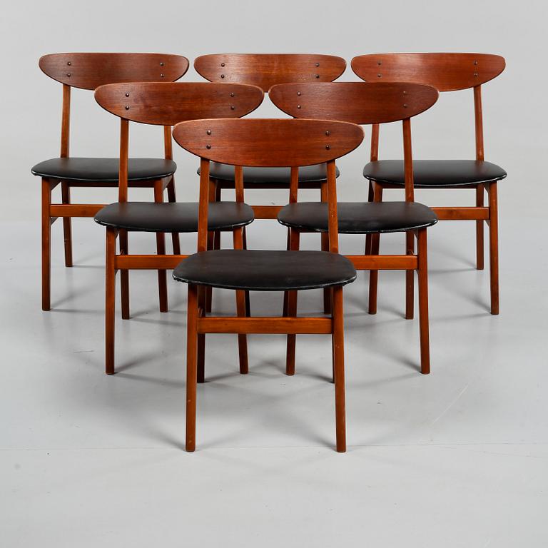 STOLAR, 6 st, Farstrup Möbelfabrik, Danmark, 1950/60-tal.
