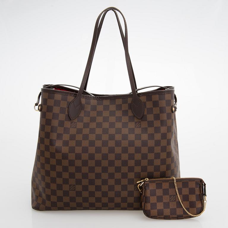 Louis Vuitton, "Neverfull GM" laukku samt pochette.