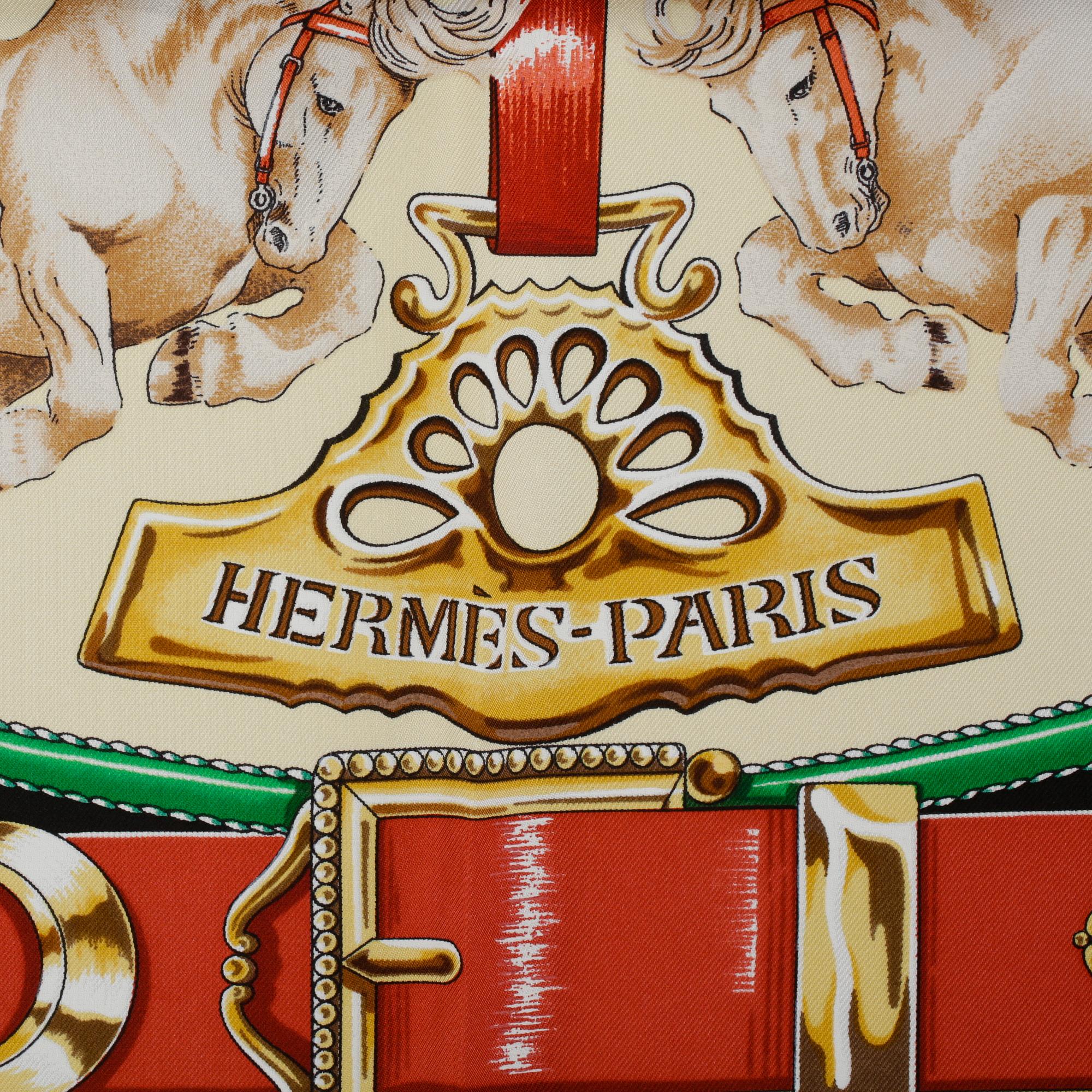 SCARF, siden, "Chevaux de trait", design Laurence Bourthoumieux, Hermès, Paris.