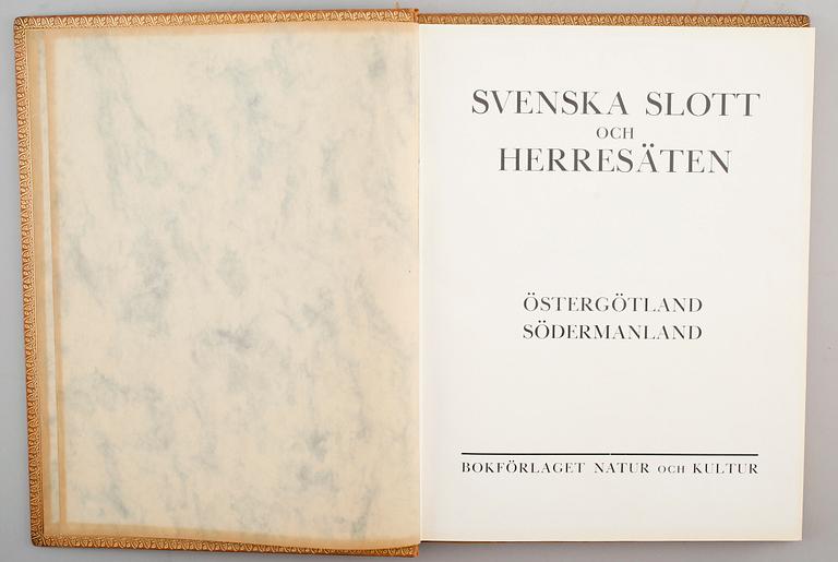 BÖCKER, 4 st, Svenska Slott och Herresäten, Bokförlaget Natur och Kultur, 1933.