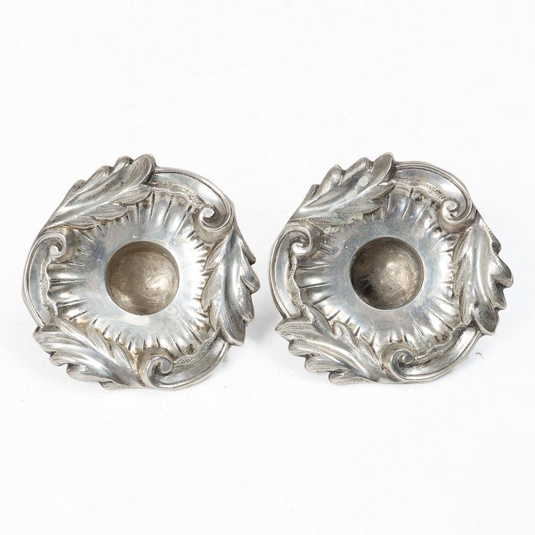 Otto Lindeberg, candle sconces, a pair, silver, Stockholm 1866.