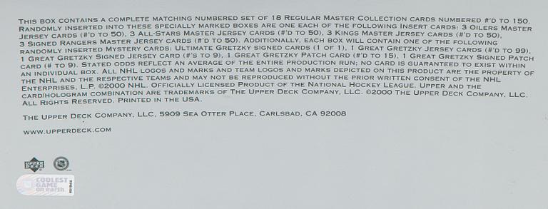 Wayne Gretzky 2000 Upper Deck The Master Collection Complete Box Set. Oöppnad förpackning.