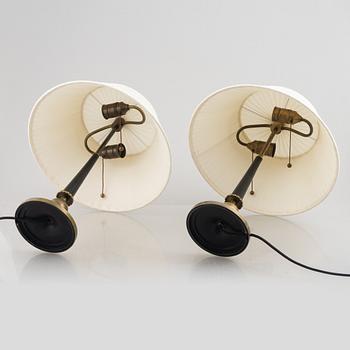 Harald Notini, table lamps, a pair, model "15009", Arvid Böhlmarks Lampfabrik, Stockholm, 1930s.