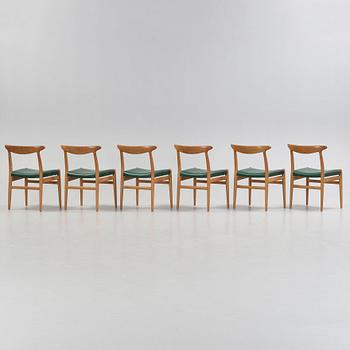 Hans J. Wegner, stolar, 6 stycken, CM Madsens Fabriker, Danmark.