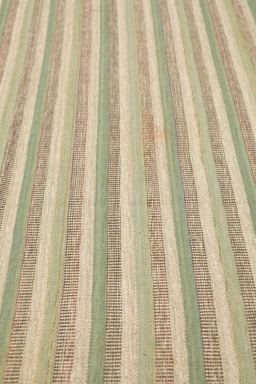 Barbro Nilsson, Matta, "Randig med tvist, grön", rölakan, ca 244,5-245,5 x 226-227 cm, signerad AB MMF BN.