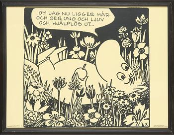 Tove Jansson, poster, Moomin, Bull's Presstjänst, Art Work Shop, 1960s.
