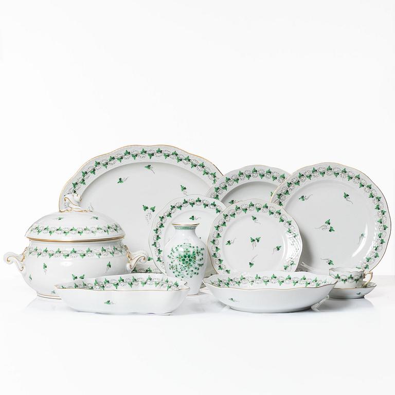 Matservis, 29 delar, "Parsley" och vas, porslin, Herend, Ungern.