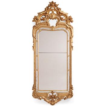 80. A Swedish Rococo mirror, second part of the 18th century.