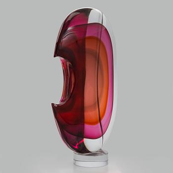 Timo Sarpaneva, skulptur, "Clamitatio" (Skriket) signerad Timo Sarpaneva 1998 Pino Signoretto Murano.