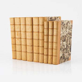 Böcker, 9 volymer, "Noraskogs Arkiv I-VI" Johan Johansson, 1883-1928, samt "Om Noraskog I-III", Johan Johansson, 1875-84.