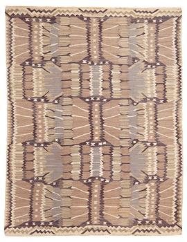 229. Barbro Nilsson, a carpet, "Strålblomman grå", flat weave, ca 286,5 x 219,5-221,5 cm, signed AB MMF BN.