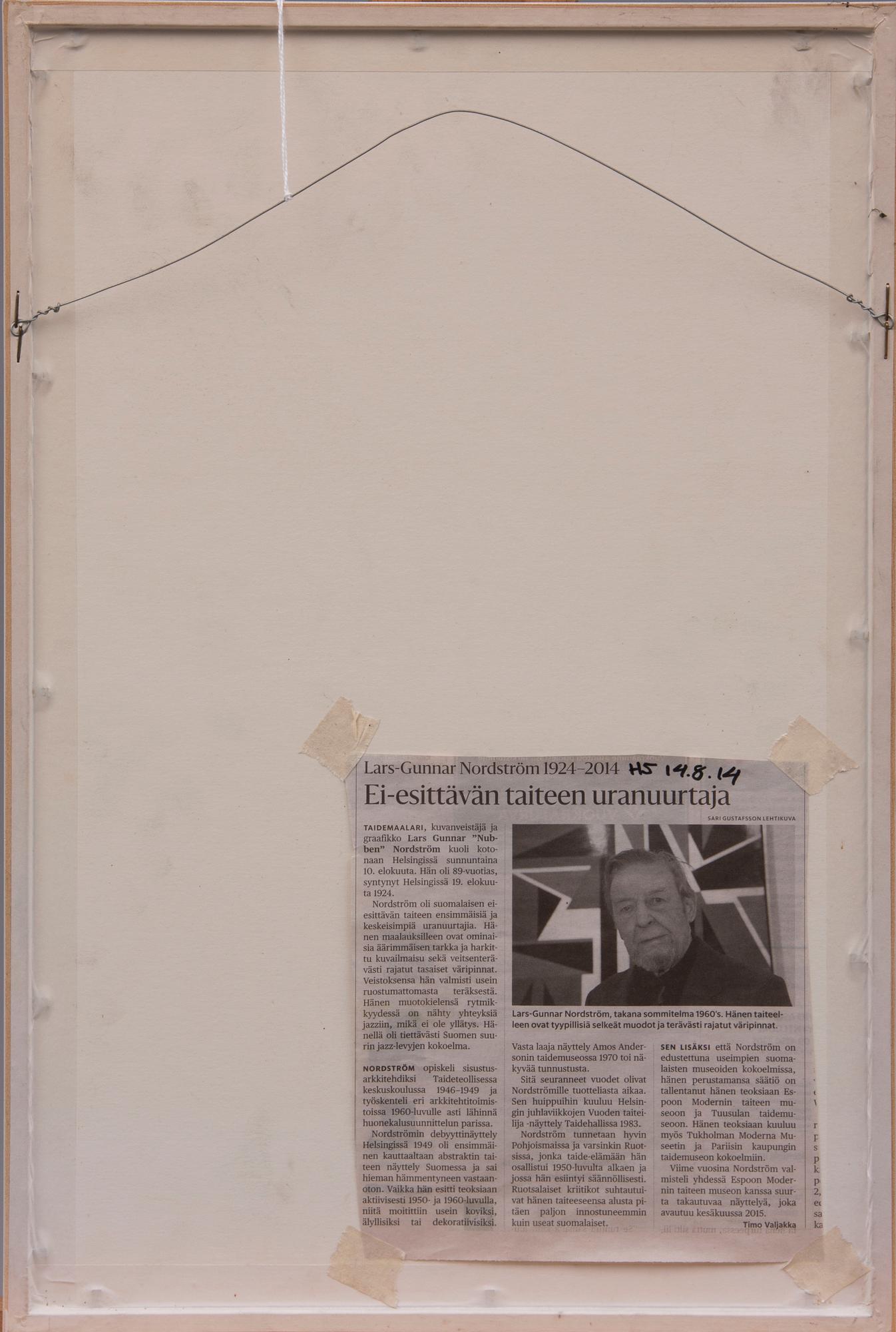 LARS-GUNNAR NORDSTRÖM, serigrafi, signerad, numrerad KV (provtryck).
