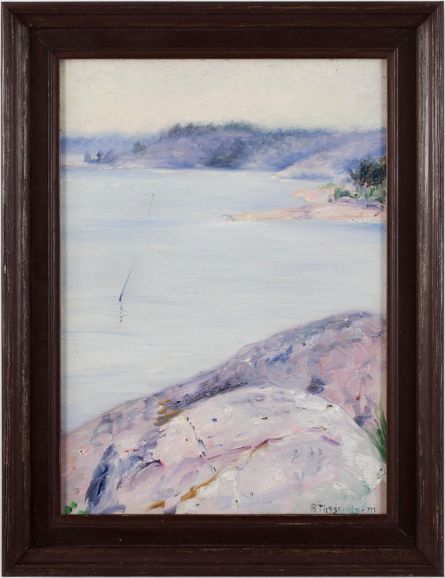 ROBERT THEGERSTRÖM, olja på papp-pannå. Signerad.