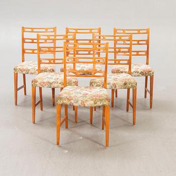 A set of six David Rosén birch chairs from the Futura series for Nordiska Kompaniet, designed in 1949.