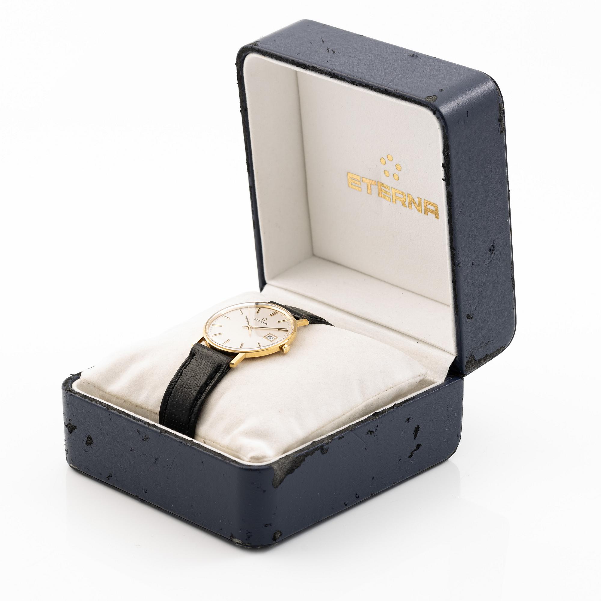 Eterna, wristwatch, 14K gold, 33.5 mm.
