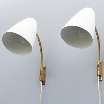 A pair of wall lamps, model 3054, Orno, mid-20th 20th Century.