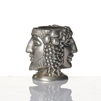 Anna Petrus, a pewter vase, 'Janushuvud', Firma Svenskt Tenn, Stockholm, 1974.
