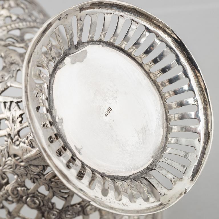 A Rococo style silver 800 sweet-meat basket, 20th Century.