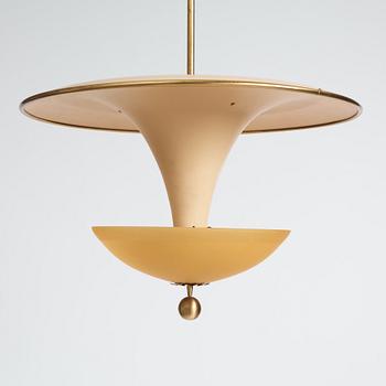 Bertil Brisborg, & Olle Elmgren, a pair of ceiling lamps, custom made, Nordiska Kompaniet 1940s.