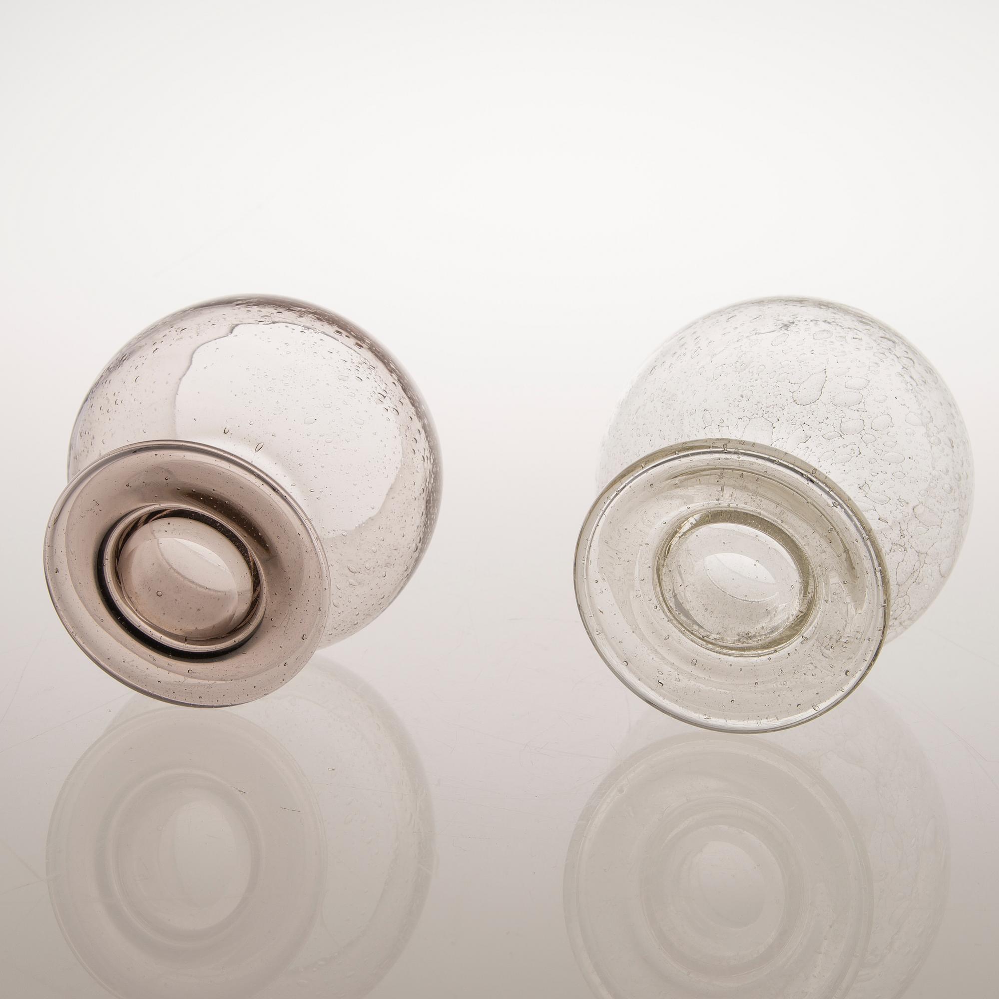 KAJ FRANCK Four Sargasso Glass Items, signed Nuutajärvi Notsjö.