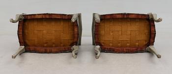 TABURETTER, 1 par, rokokostil, 1900-tal.
