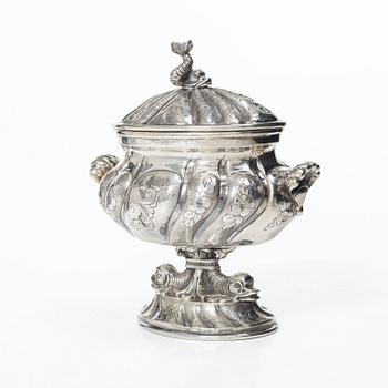 Empire-style sugar bowl on a foot, 20th century.