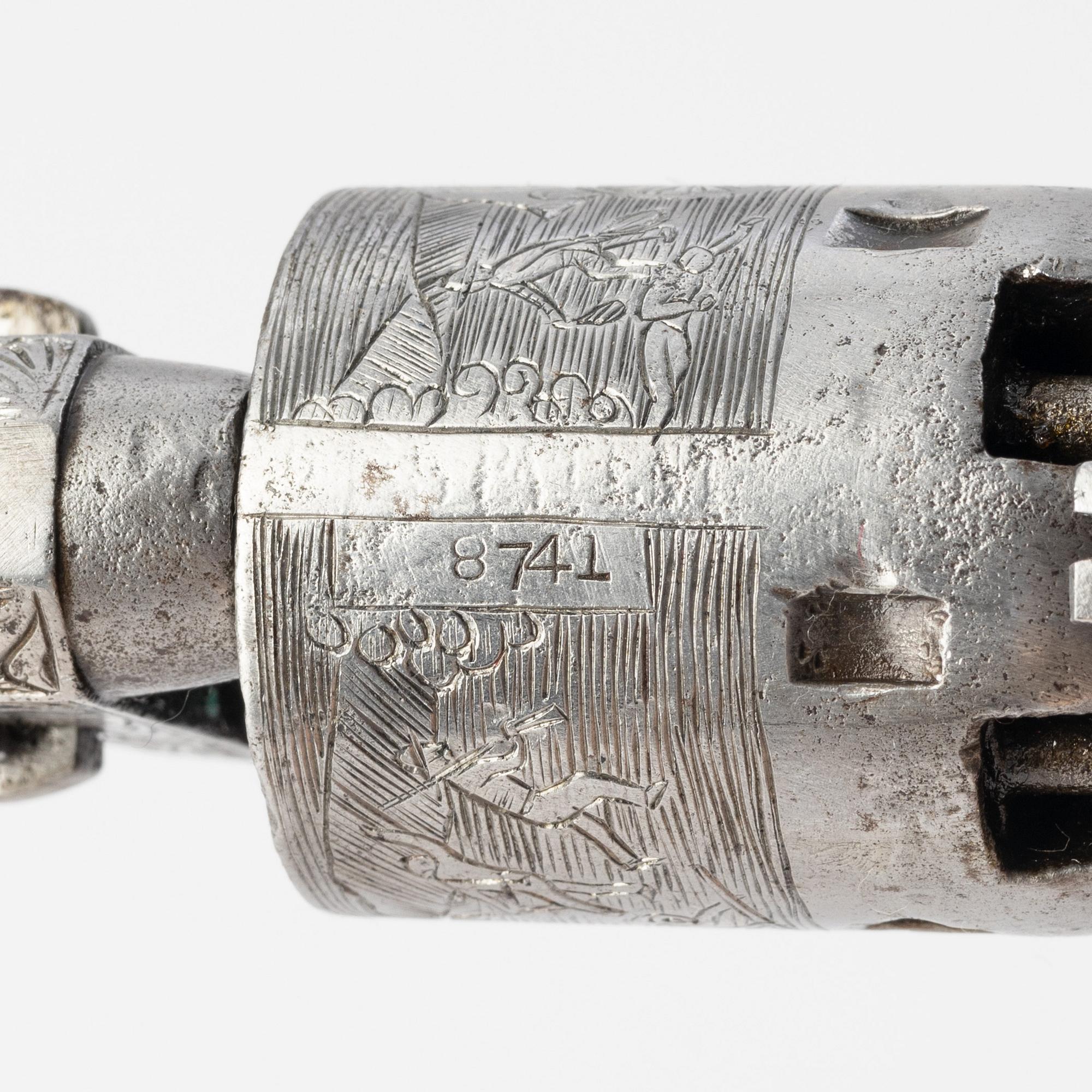 A Colt 1849 pocket percussion revolver, no 68741 for 1853.