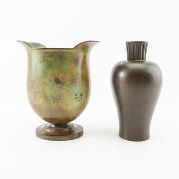 Goldsmiths' Limited (GAB) vases 2 pcs Swedish Grace 1930s.