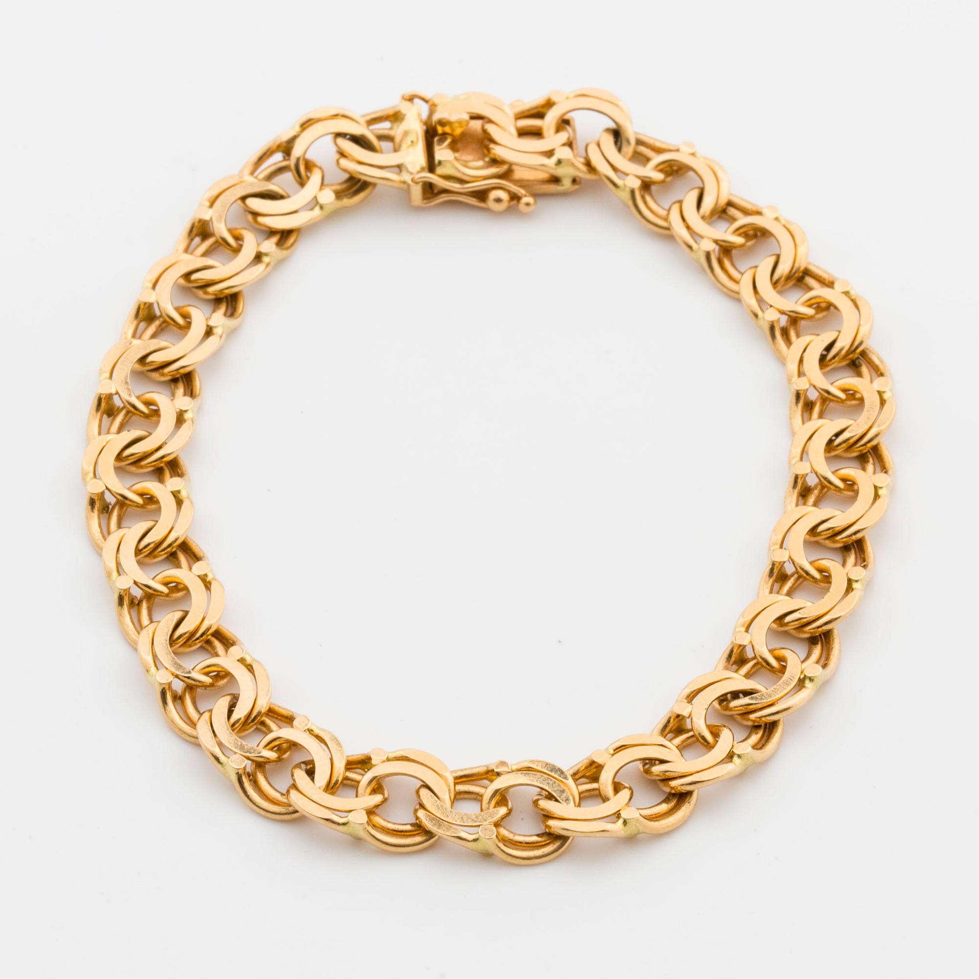 ARMBAND,  Bismarck 18K guld, 19,9 gram.