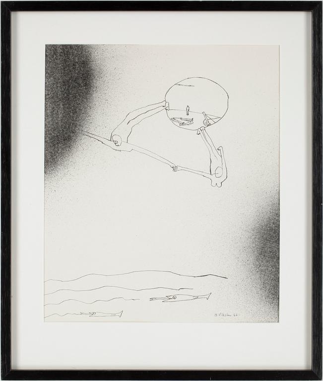 HANS VIKSTEN, tuschteckning, sign o dat 66.