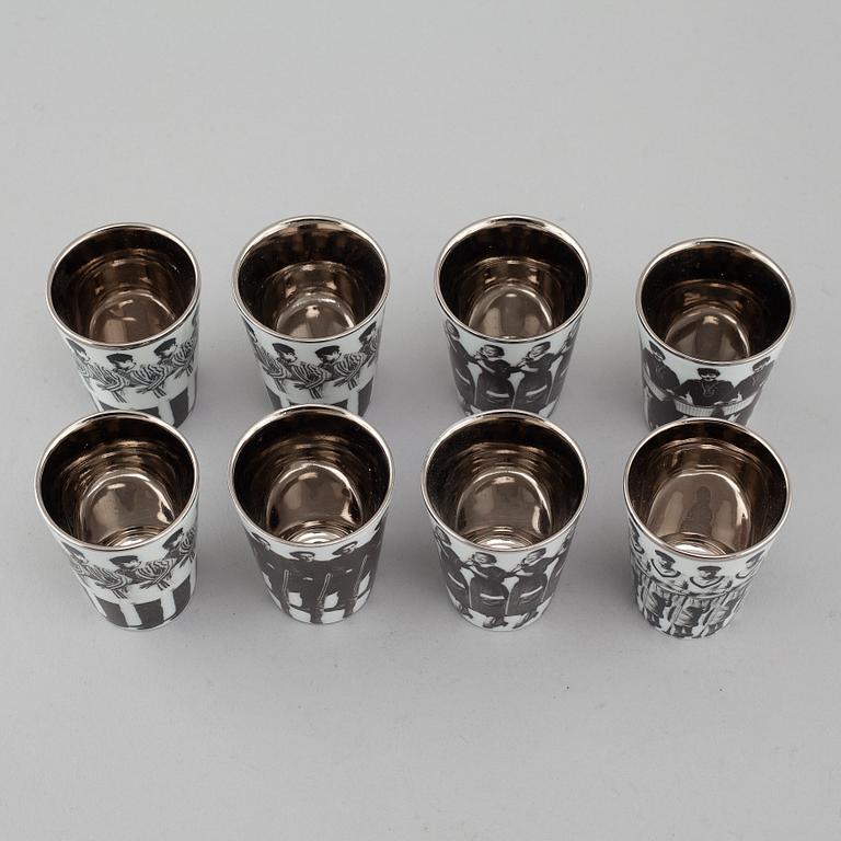 Eight porcelain shot glasses by Åsa Lindström for Rörstrand, 21th century.