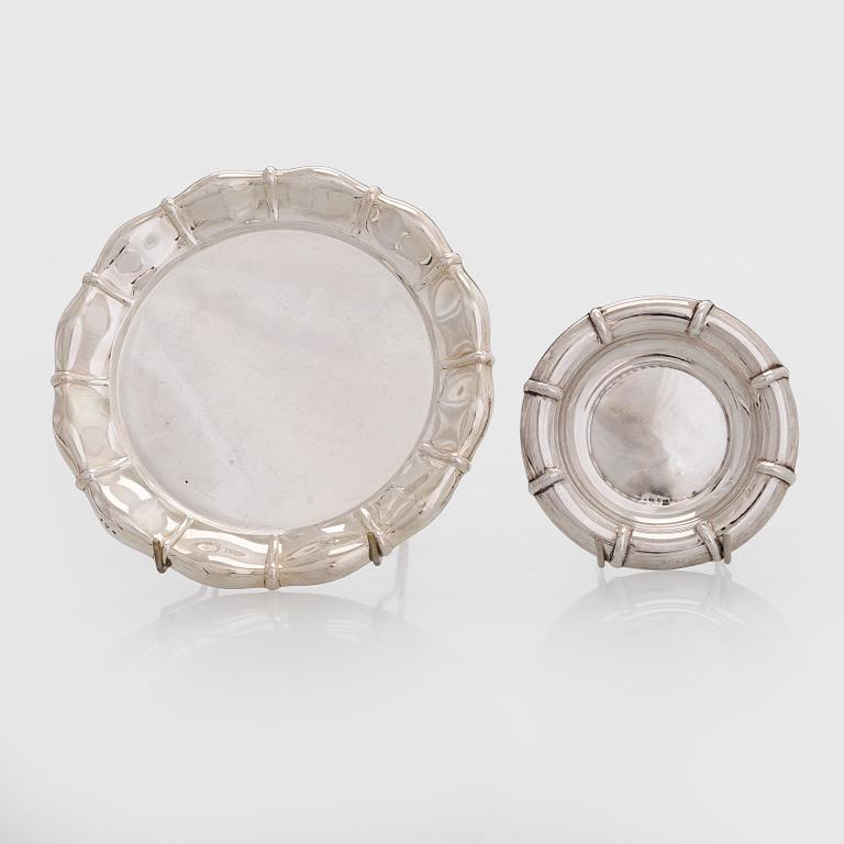 Two silver plates, Czechoslovakia 1921-1941.