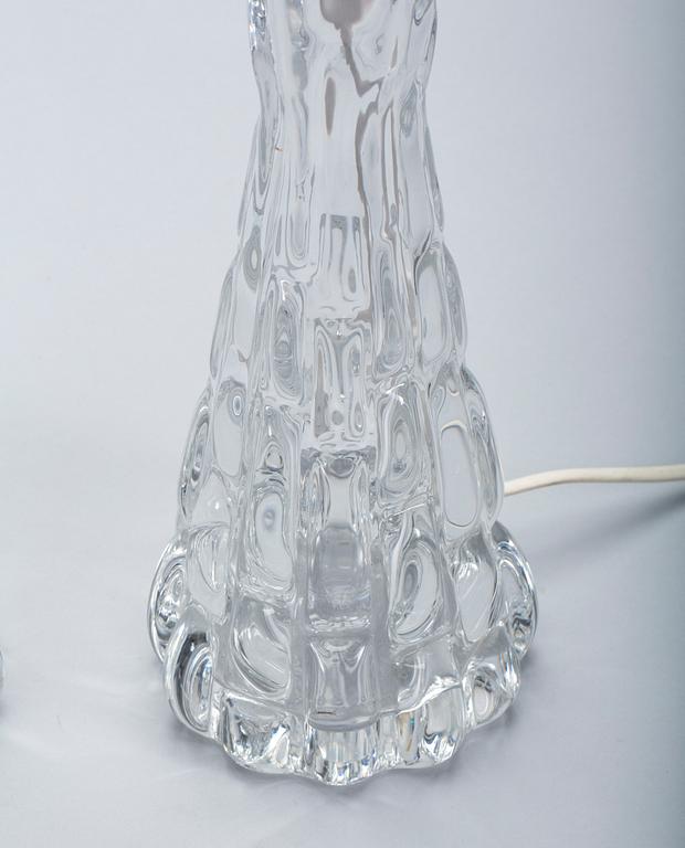 BORDSLAMPOR, ett par, glas, design Carl Fagerlund.