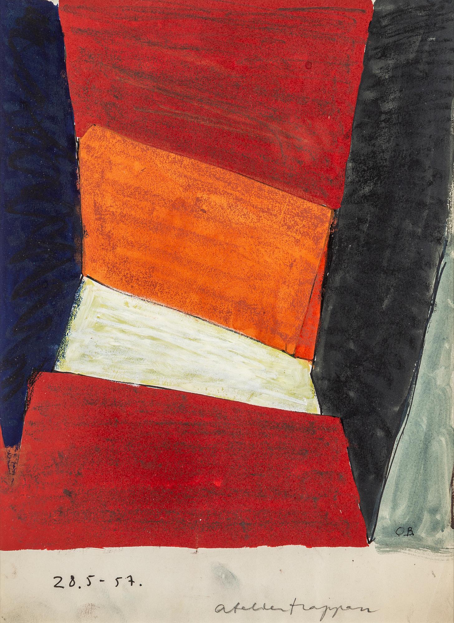 OLLE BONNIÉR, watercolor on paper, signed and dated 28.5-57.