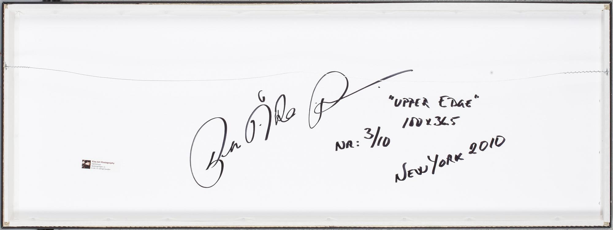 PER-ÅKE PERSSON, fotografi, signerad o New York 2010. Numr 3/10.