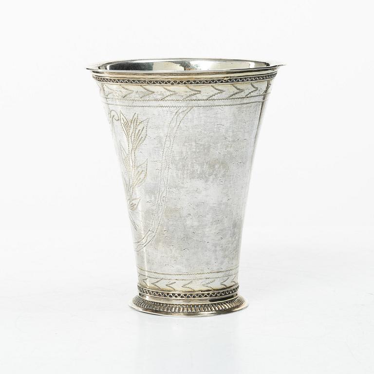 A Swedish silver beaker, mark of Samuel Lyberg, Borås (1778–1834).
