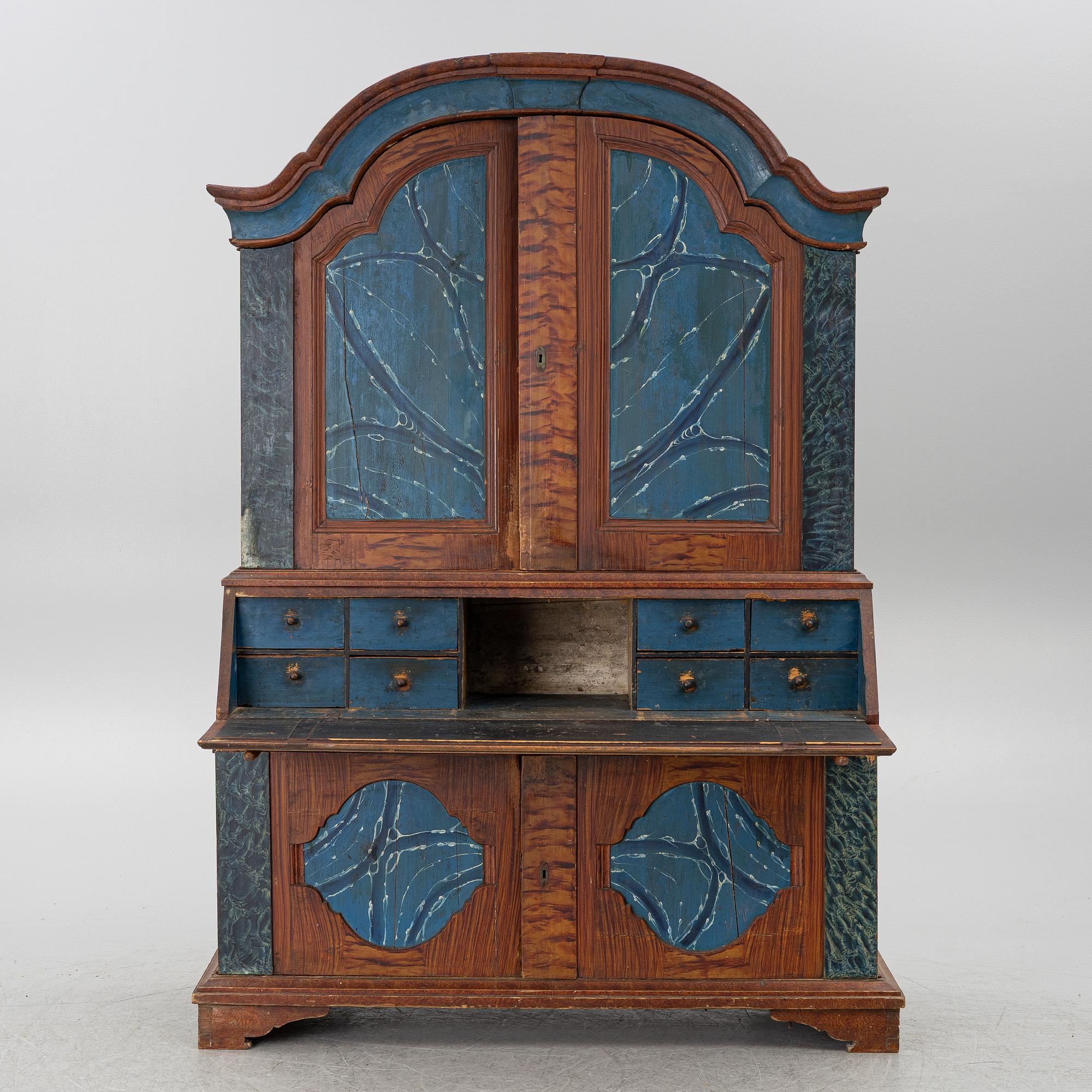 A writing cabinet, Värmland, dated 1862.