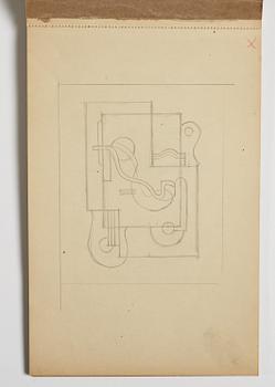 GÖSTA ADRIAN-NILSSON, skissblock, 1920/30-tal, av konstnären egenhändigt inskriberad GAN med blå färgpenna på pärmen.