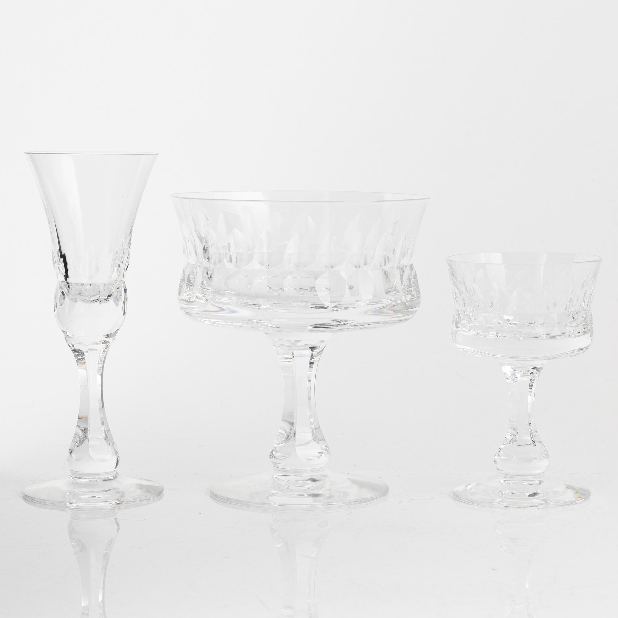 Göran Wärff, a 46-piece 'Prince' glass service, Kosta, Sweden.