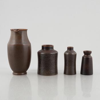 Erich & Ingrid Triller, four stoneware vases, Tobo.