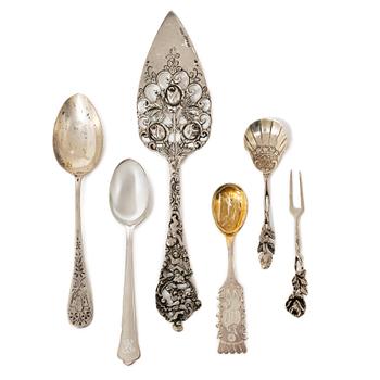 Bestick, 30 st, silver, mestadels Sverige, 1900-tal.